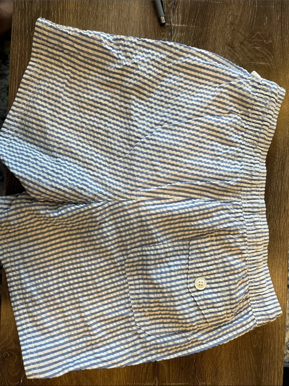 J. Crew Blue & White Striped Men’s Swim Trunks